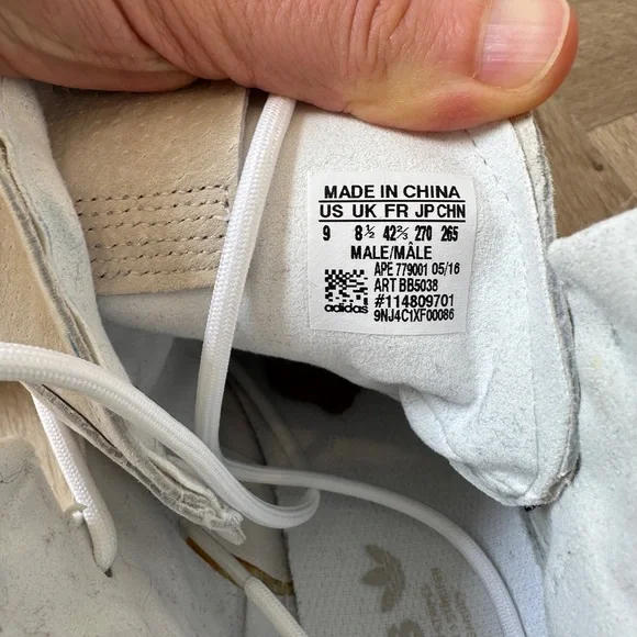 adidas Beige High-Top Sneakers with Velcro - Picture 7 of 9